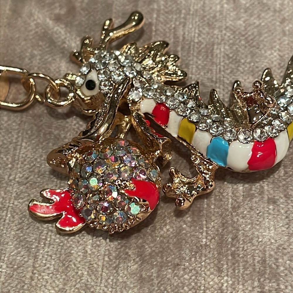 Dragon Rhinestone Bag Charm or Key Ring
